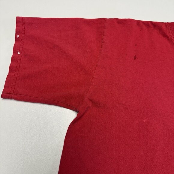 Vintage Los Angeles Fire Fighter T Shirt Mens Medium Red Short Sleeve Y2K - Picture 5 of 13